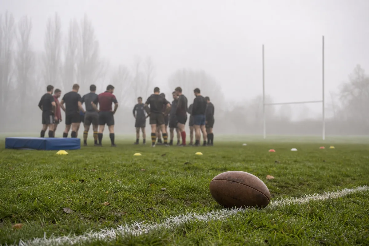 Avants d une equipe amateur regroupes lors d une seance sur un terrain